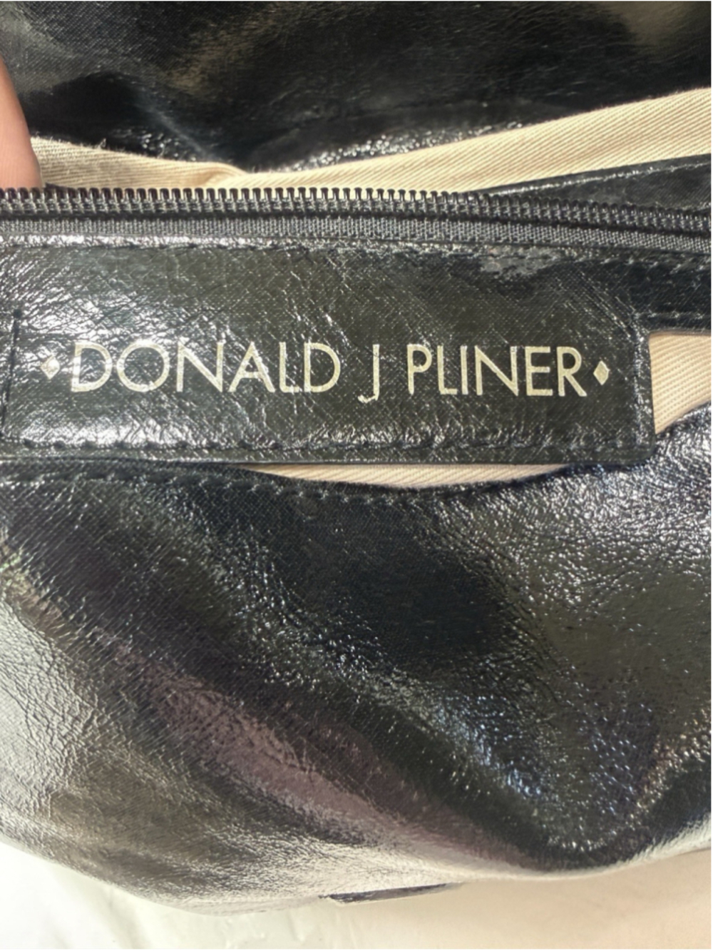 Donald J Pliner Black Leather Bag Purse - Picture 11 of 15